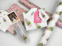 Carnation Christmas Tree Gift Wrap Roll