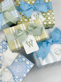 Cane Blue or Green Gift Wrap Roll