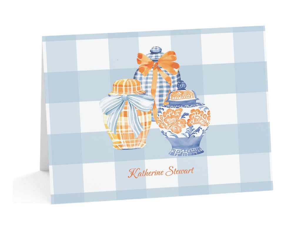 Fall Ginger Jars Fold-Over Stationery