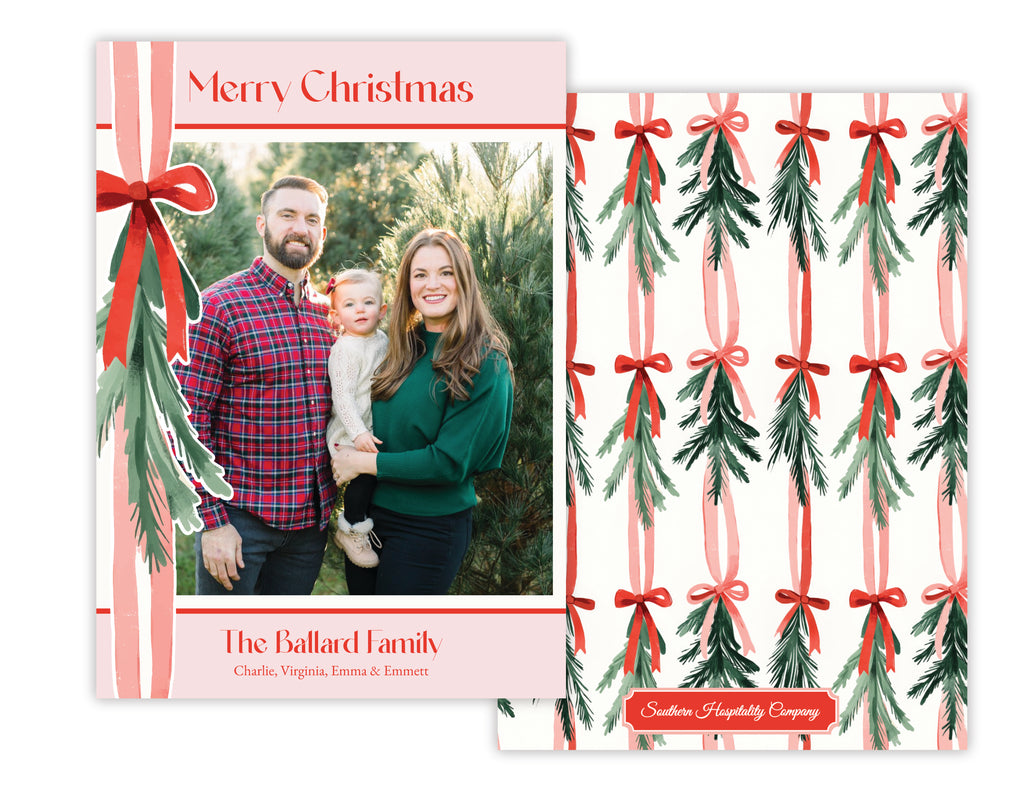 Garland Bows Holiday Card