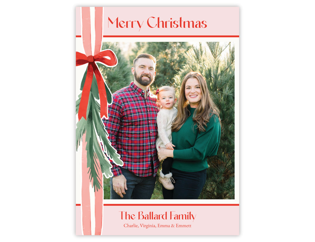 Garland Bows Holiday Card
