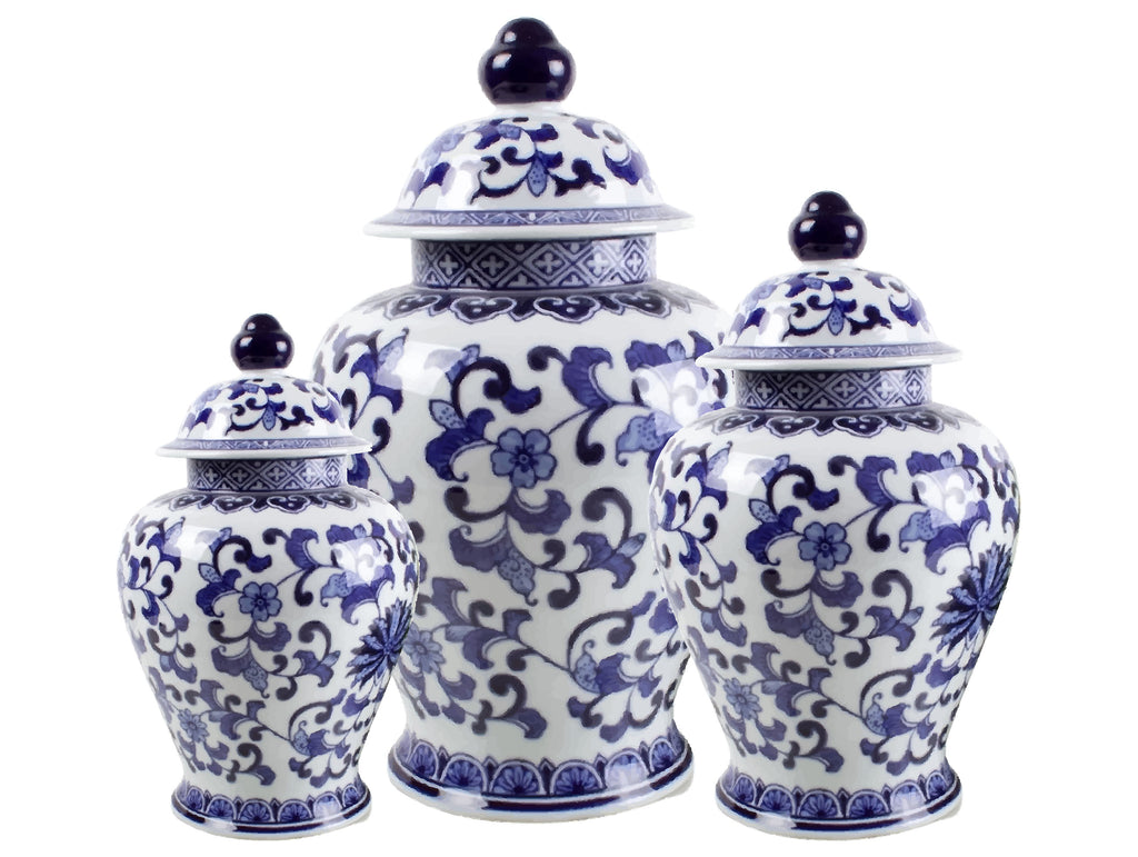 Blue & White Chinoiserie Ginger Jar, Small, Large or XL Ceramic