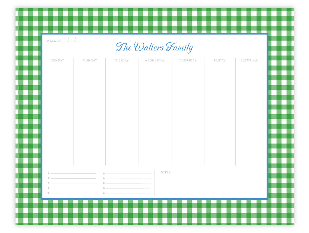 Gingham Weekly Planner