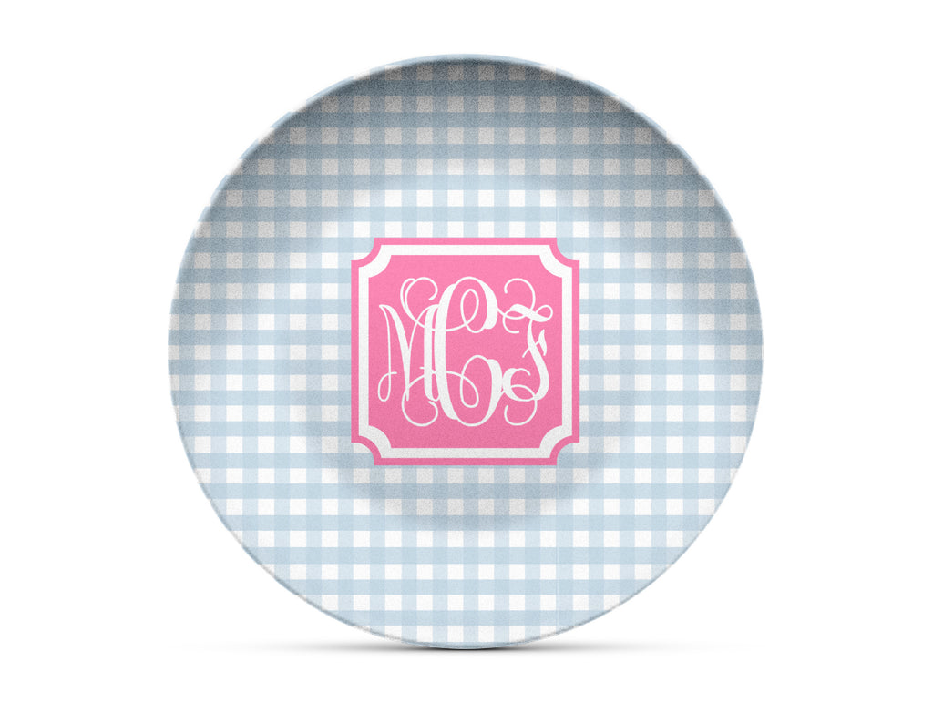 Gingham Shatterproof Plate