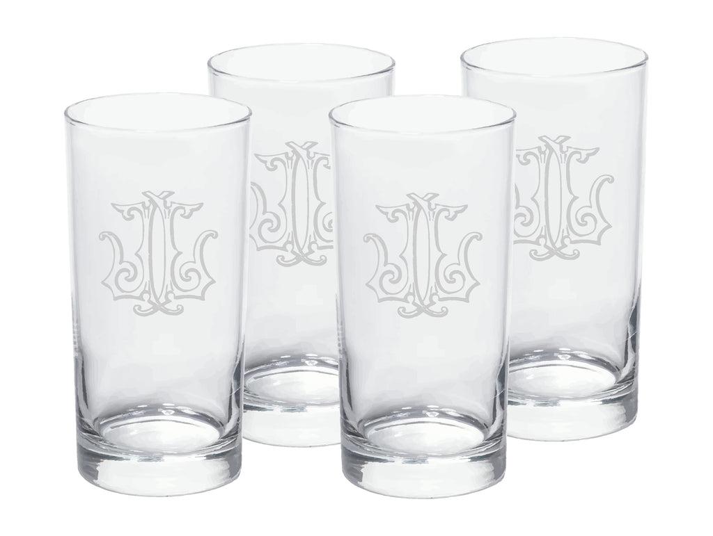 Monogrammed Engraved High Ball Cooler Glasses