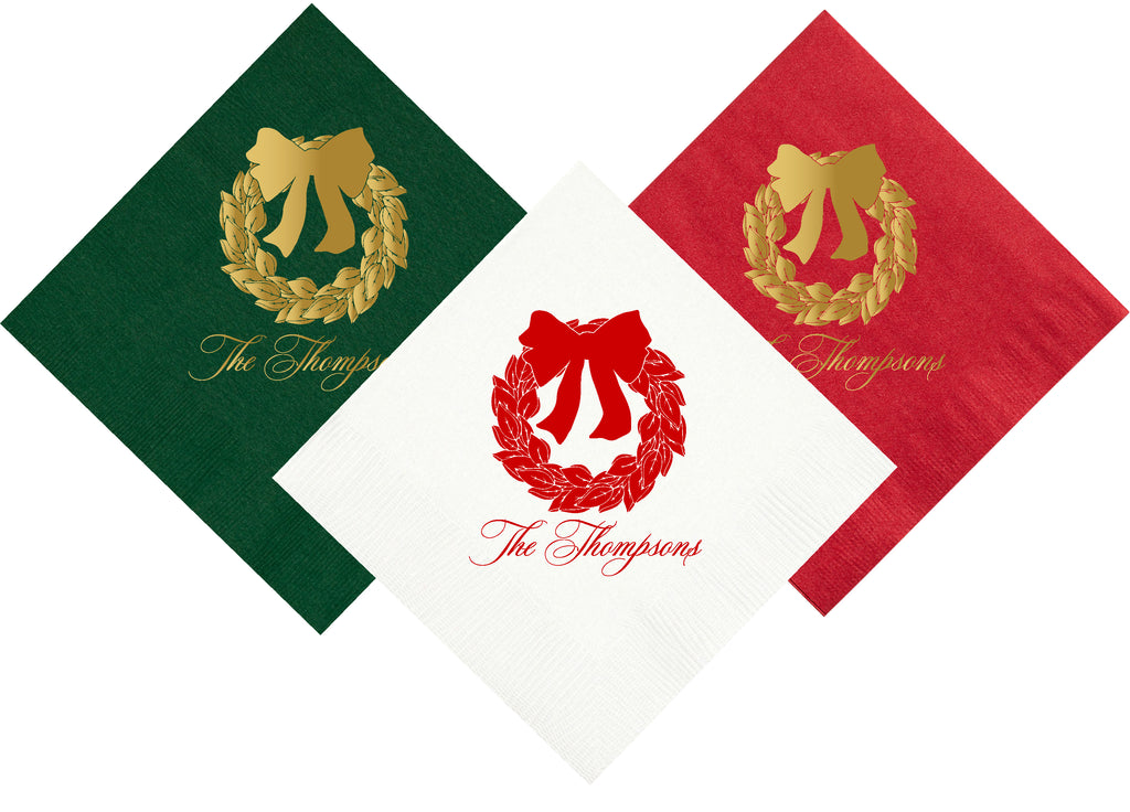 Magnolia Wreath Cocktail Napkins