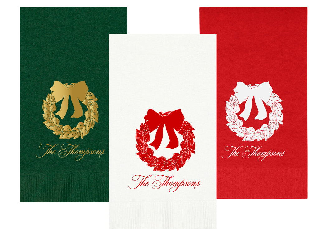 Magnolia Wreath Guest Towels