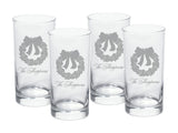 Magnolia Wreath Engraved High Ball Glasses