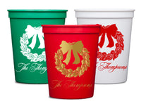 Magnolia Wreath Stadium Cups 16oz