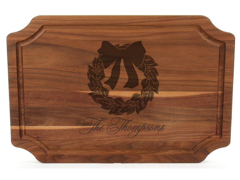 Magnolia Wreath Wood Cutting Board