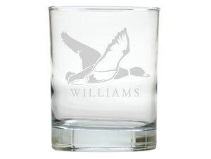 Mallards Double Old Fashion Engraved Glasses