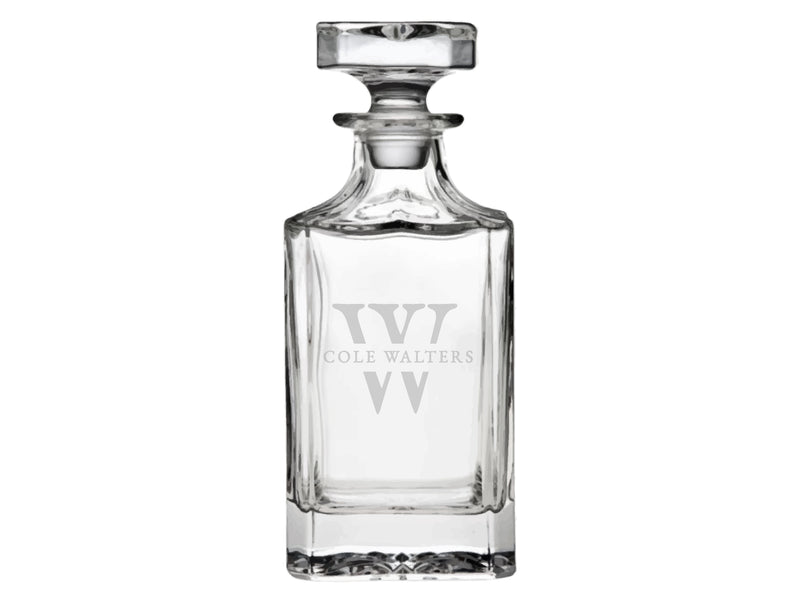 Men's Classic Engraved Glass Decanter