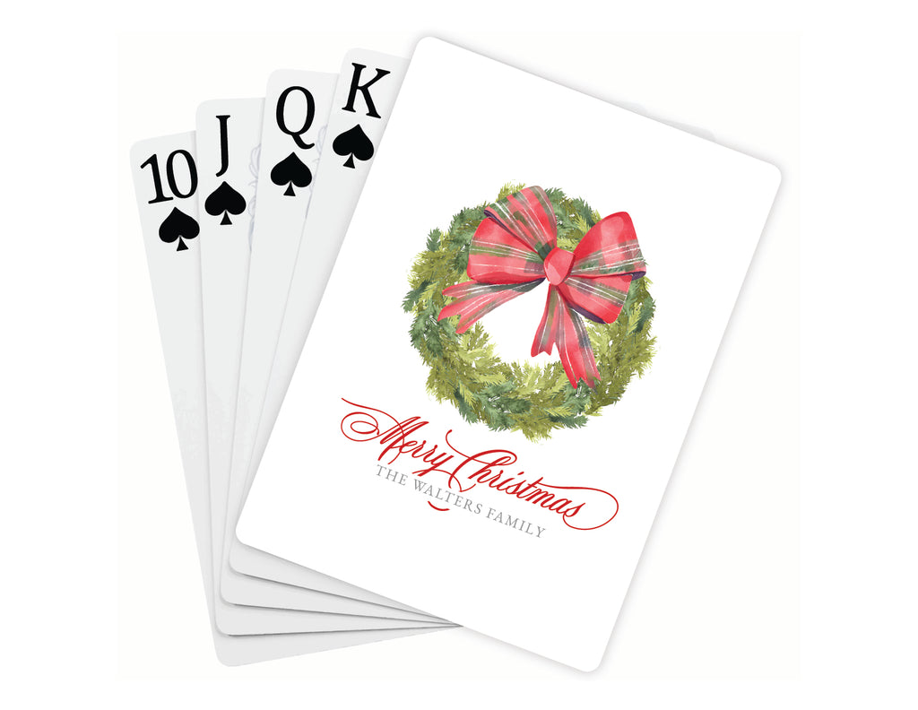 Tartan Bow Wreath Playing Card Deck