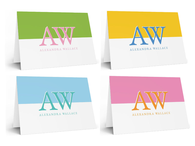 Personalized Stationery Note Card Set, Modern Personalized