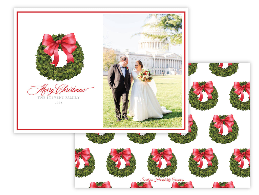 Boxwood Wreath Holiday Card
