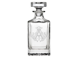 Monogrammed Engraved Glass Decanter