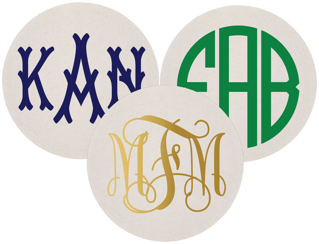Monogram Foil Stamped Coasters