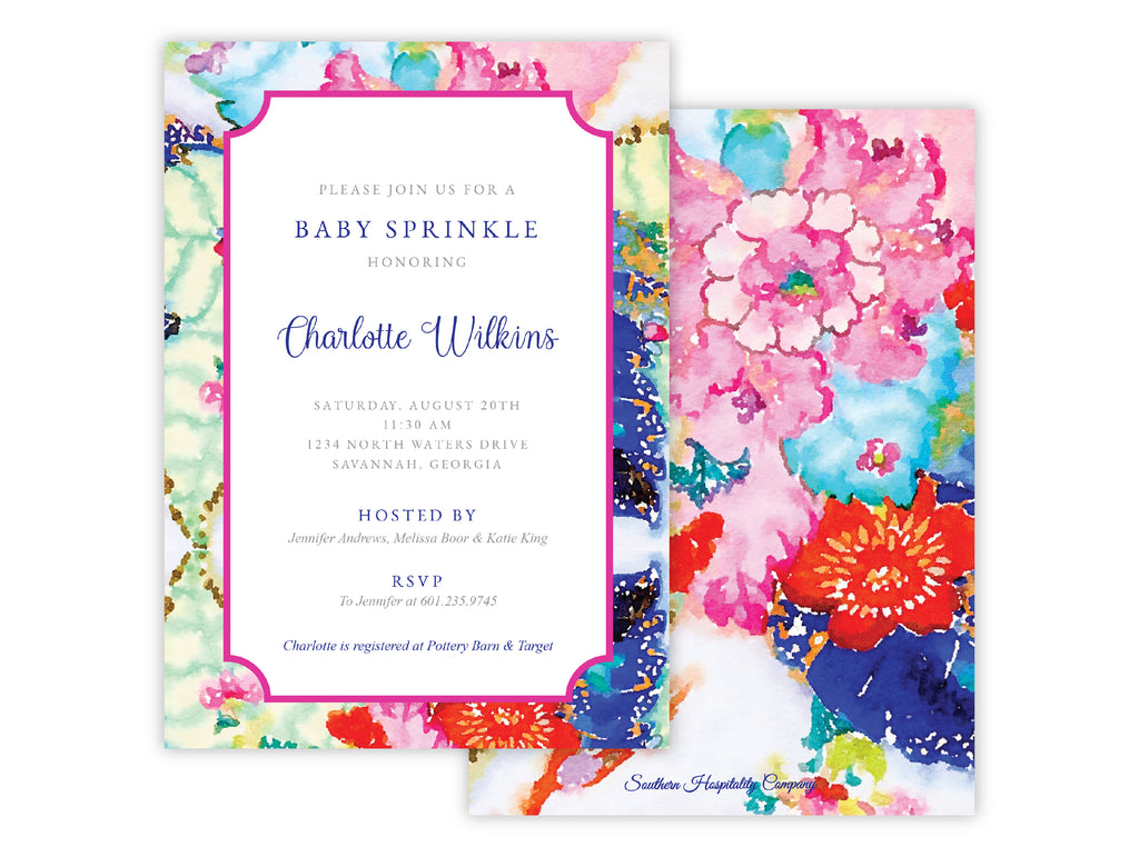 Multifloral Chinoiserie Invitation