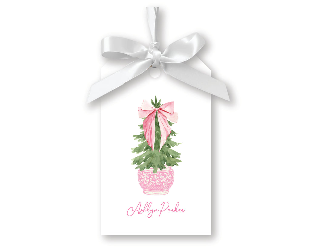 Carnation Christmas Tree Gift Tags, Set of 20