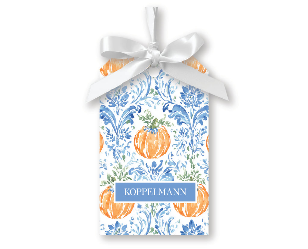 Damask Pumpkin Gift Tags, Set of 20