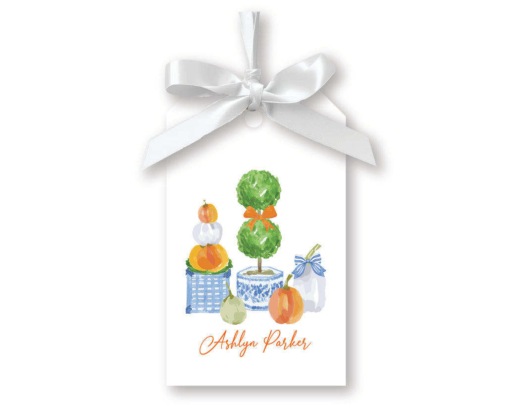 Pumpkin Topiary Gift Tags, Set of 20