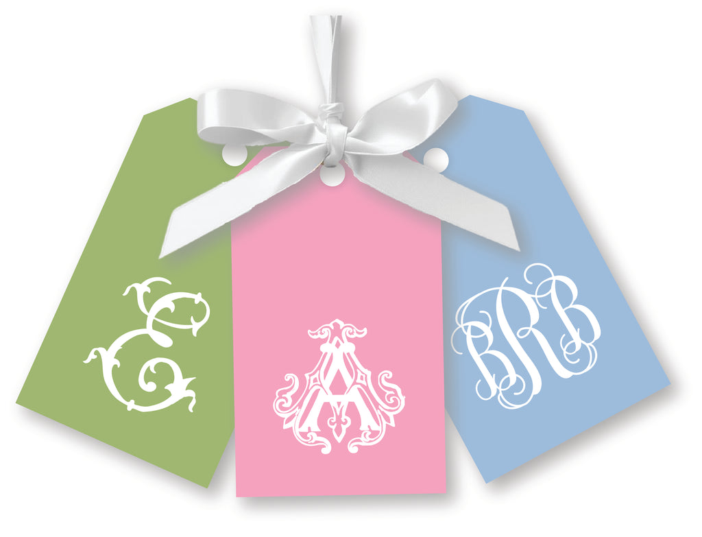 Monogrammed Gift Tags, Set of 20