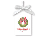 Tartan Bow Wreath Gift Tags, Set of 20
