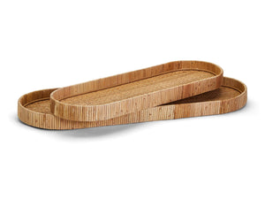 Natural Rattan Oval Oversized Tray, 2 Size Options