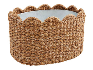 Natural Woven Scalloped Party Bucket
