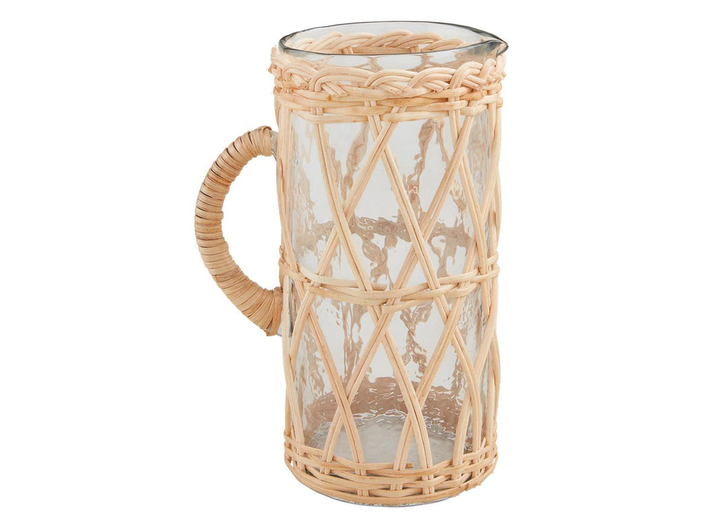 Natural Woven Glass Pitcher