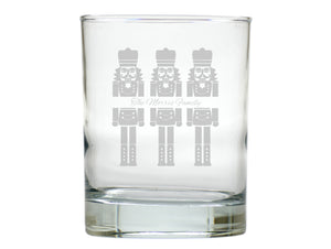 Nutcracker Double Old Fashion Glass Engraved, Set of 6