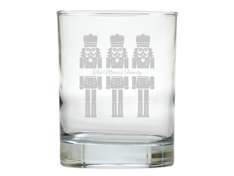 Nutcracker Double Old Fashion Glass Engraved, Set of 6