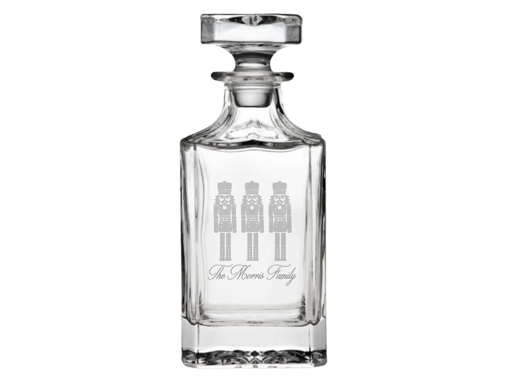 Nutcracker Engraved Glass Decanter