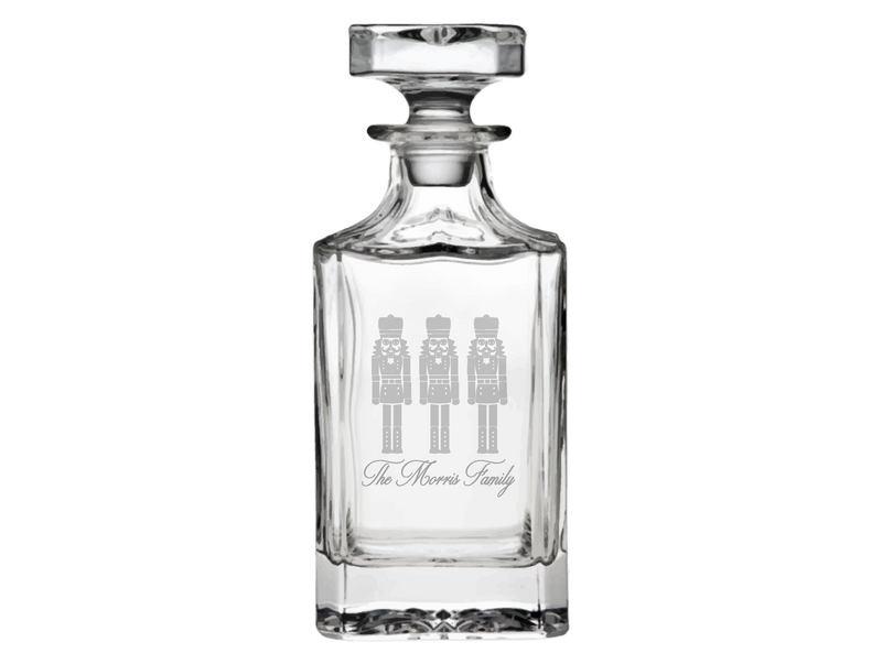 Nutcracker Engraved Glass Decanter
