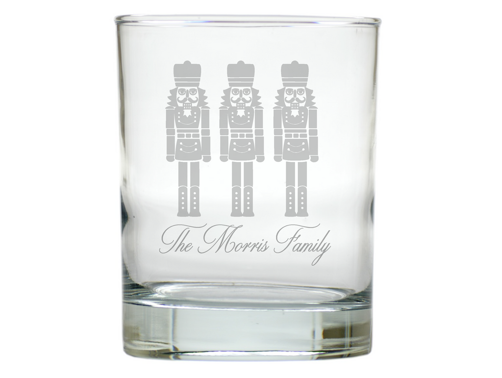 Nutcracker Double Old Fashion Engraved Glasses