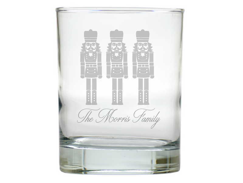 Nutcracker Double Old Fashion Engraved Glasses