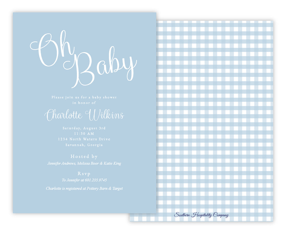 Baby Shower "Oh Baby" Invitation