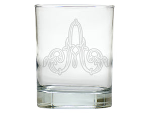 Ornate Chic Double Old Fashion Engraved Glassware
