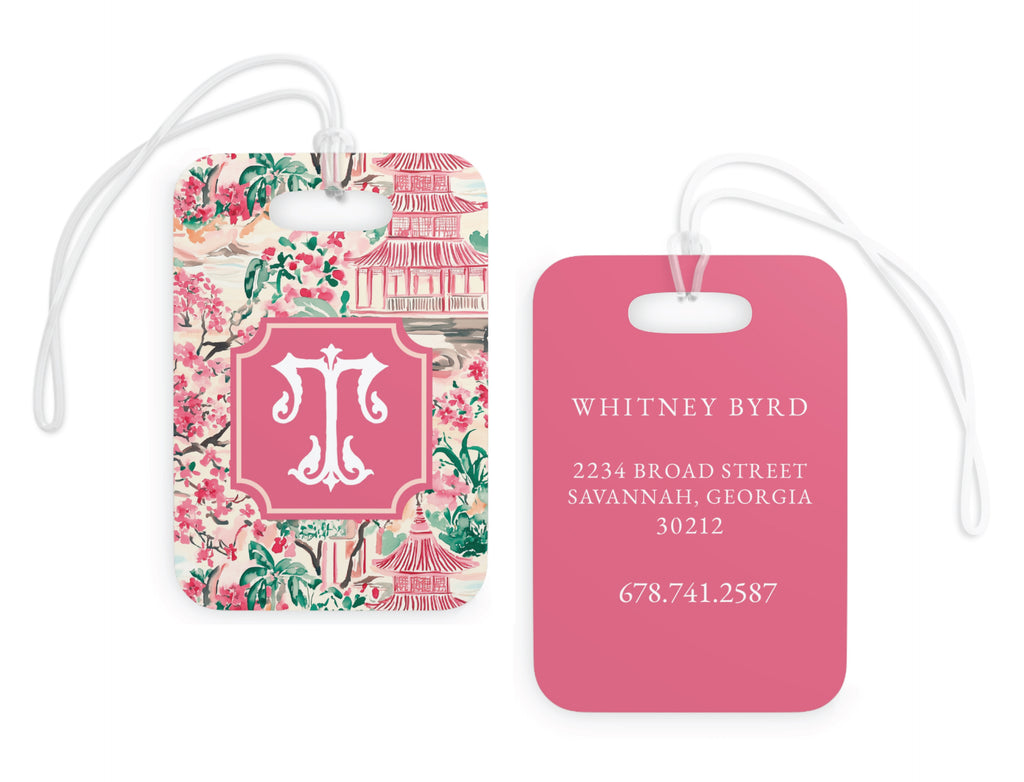 Pagoda & Palms Luggage Tag