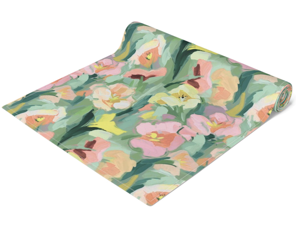 Painted Pansy Table Runner