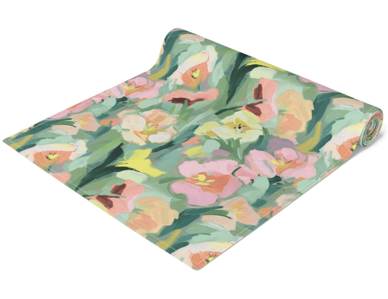 Painted Pansy Table Runner