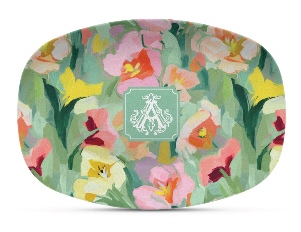 Painted Pansy Shatterproof Platter