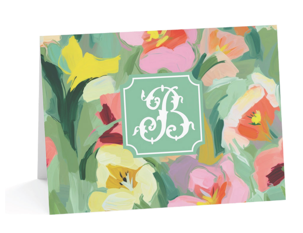 Painted Pansy Fold-Over Stationery