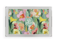 Painted Pansy Acrylic Tray
