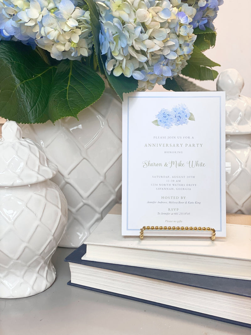Pale Blue Hydrangea Invitation