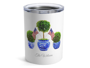 Patriotic Boxwood Topiary 10oz Tumbler