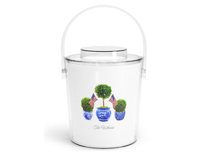 Patriotic Boxwood Topiary Acrylic Ice Bucket