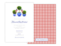 Patriotic Boxwood Topiary Invitation