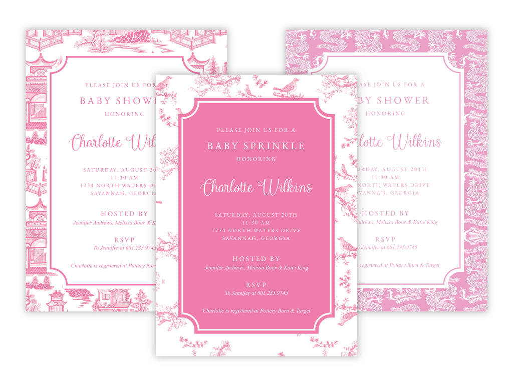 Pink Chinoiserie Invitation