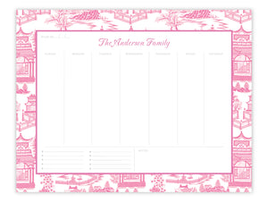 Pink Chinoiserie Weekly Planner